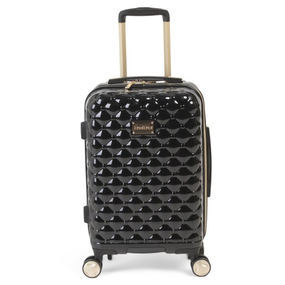 BEBE Black/gold 21in Josephine Hardside Carry-on Spinner
